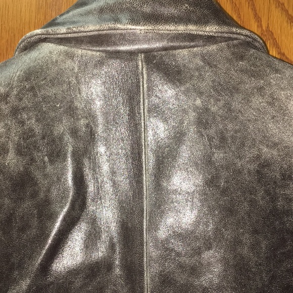 Revue Women's Charcoal Leather Jacket with Pockets - Picture 7 of 11